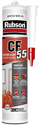 RUBSON Mastic CF 55 , Mastic Coupe Feu à base de silicone alcoxy, coloris Gris , cartouche 300ml