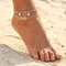 Edary plage en couches Tassel perle cheville Lucky 8 Pendentif Bracelet pied de la chaîne de bijoux réglable pour les femmes et les filles (Argent)
