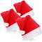 com-four® 3x Weihnachtsmütze mit Bommel - Mütze aus Plüsch für Weihnachtsmannverkleidung - X-Mas Nikolausmütze - Plüschmütze für Nikolaus und Weihnachten (3 Stück - Mütze mit Plüschrand)