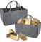 YRHome 2 Stück Kaminholztasche Filz Tasche Filztasche Filztaschen Faltbar Shopper Kaminholz Einkaufstasche Spielzeugtasche bis zu 30KG 50 x 25 x 25 cm Hellgrau