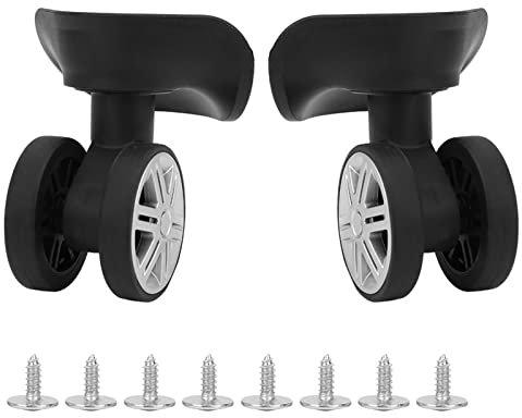 1 Paar Gepäck-Koffer-Rolle, Universal-PP-Gepäck-Rolle, Langlebig, Tragbar, Stumm, Schwenkbare Räder, Ersatz-Deichsel, Gepäckträger, Rad, Code-Kofferrollen mit Zubehör, Schwarz