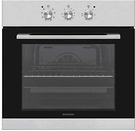 INFINITON HORNO B698 - Horno eléctrico multifunción, Inox, 70 Litros, 3000W, 60cm de alto, 8 funciones, Doble acristalamiento, Clase A