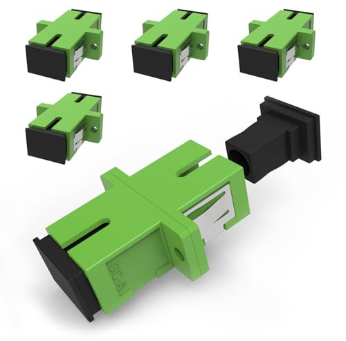 EMSECKO SC Adapter, SC-SC APC Singlemode, Keramik-Faser, 5er Pack, für Glasfasernetzwerke,LWL Adapter, Kupplung, Hochpräzise, Geringe Einfügedämpfung, Robust & Langlebig, Einfache Installation