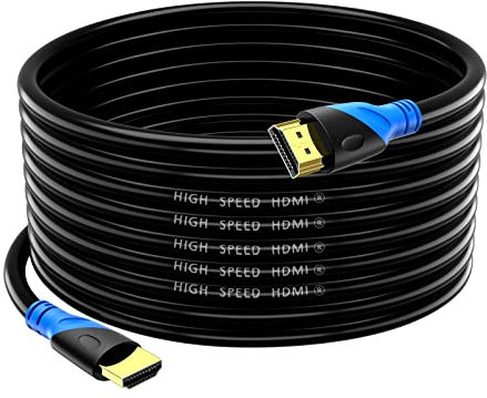 Rommisie Cable HDMI 4K/60HZ 15M (HDMI 2.0,18Gbps) Conectores chapados en oro de ultra alta velocidad, Retorno de audio Ethernet, Video 4K, FullHD1080p 3D Compatible con Playstation Arc PC HDTV