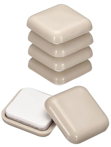 uxcell Möbelgleiter, 12 Stück, 2,5 cm, Kunststoff, selbstklebend, quadratisch, Stuhlgleiter für Teppichfliesen, Vinyl, Hartholzböden (grau)