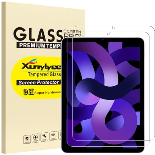 XunyLyee 2 Stück, Panzer Schutz Glas für iPad Air 5/ Air 4 Generation 10.9 Zoll Schutzfolie