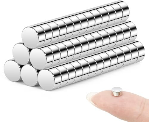 Wzone 6x3mm Kleine Magnete Stark, 80 Stück Mini Magnete Kühlschrank Rund Neodym Magnet für Handwerk, Zuhause, Büro, Foto, Karte und DIY