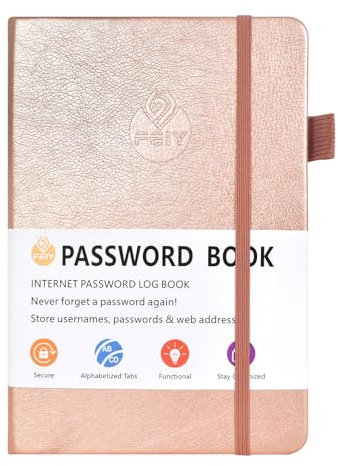 Passwortbuch mit Register a-z,Kleines Passwortbuch für Senioren,Passwortbuch mit Registerkarten,Adress und Passwort Organisationsbuch,Notizbuch Klein,für Internet Website Adressen, Kontakte (Gold)