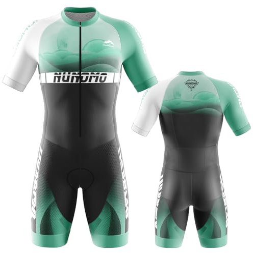 NUNOMO 2024 Herren Pro Fahrrad Skinsuit Kurzarm, Triathlon Anzug Herren Triathlon Tri Anzug Kompression Duathlon Laufen Schwimmen Fahrradfahren Skinsuit Gepolstert Einteilig Trisuit (TYPE-7,4XL)