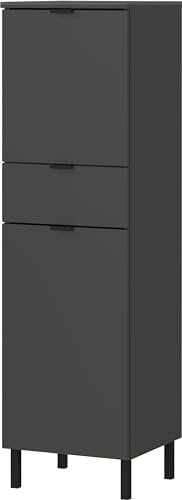 Germania Schrank 1982-547 GW-Arcena, in Graphit, mit Metallfüßen, 34 x 120 x 34 cm (BxHxT)