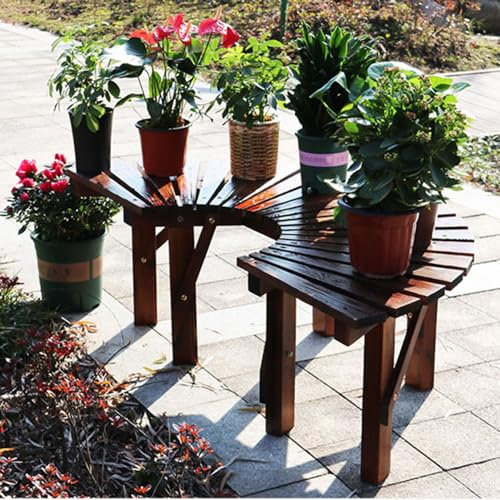 cendbirut Massivholz-Baumbank, halbkreisförmige Park-Baumbank, wetterbeständige Gartenbank, für Hinterhof, Garten, Rasen, Veranda