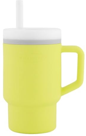 Infantino Ma Première Tasse – Adorable Tasse 255ml avec Paille Antifuite et Poignée Adaptée aux Tout-Petits, Favorise l'Hydratation, Facile à Nettoyer, Citrus