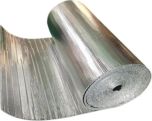 Feuille d'isolation Thermique Pare-Vapeur pour greniers, sols, Murs, garages Rouleaux d'isolation Feuilles d'isolation en Aluminium (10 m)