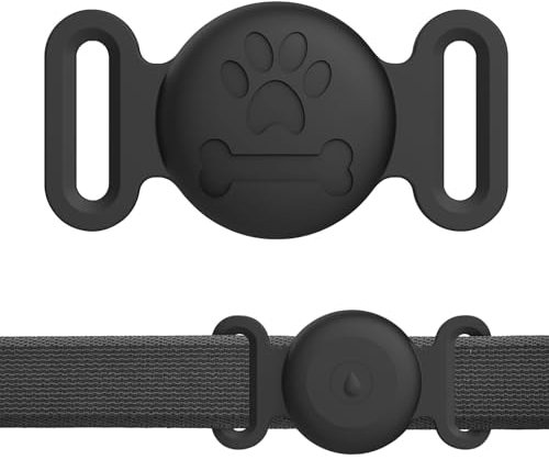Airtag Cover per Collare Cane Pattern Intaglio,Custodia Protettiva in Silicone per AirTag, Porta Air Tag Animale Case GPS Tracking Finder Accessories Anti-perso