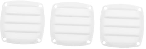 JECOMPRIS 3pcs Louvered Vents Trailer Vent Shutters Window Blinds Boat Louvered Vent Square Vent Cover Small Vent Yacht Air Vent Rv Louvered Vent Marine Vent Cover Boat Vent Steel White