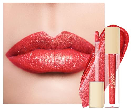 Oulac Glitzer Lippenstift Flüssig Matt | Langanhaltender Metallic Glitzer Finish | Kussechter Lippenstife | Wasserdicht Lippen Make-up | Cremige Textur | Vegan | 4.5ml MS06
