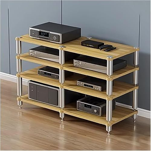 SHANYAYALI Entertainment Center Media Console Shelf for AV Component Stereo Cabinet Display Stand Audio Accessories Game Console Storage Stand(Beige)