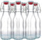 Ultimo Designs Clear Glass Bottles With Airtight Swing Top Lids 6 x 250ml