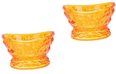 Cabilock Lot De 2 Bougeoirs sur Pied en Cristal pour Bougies Votives Bougeoirs Extincteurs Assiettes Vintage Transparent Sablier Jaune Thé Doré