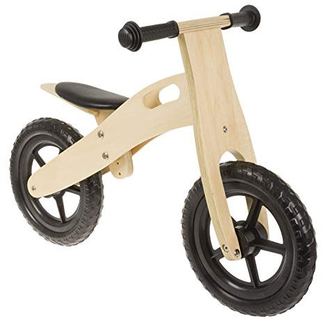 M-Wave Sonstige Kinder Holz Kinderlaufrad Lernlaufrad Natur/Schwarz 12 Zoll
