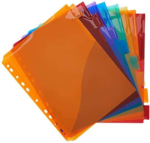 Exacompta 4854E Premium-Register mit Tasche für DIN A4 MAXI aus langlebigem Kunststoff 12-teilig volle Höhe 25 x 30 cm vollfarbig 2 x 6 Farben mit Etikettenbogen zum Beschriften Trennblätter