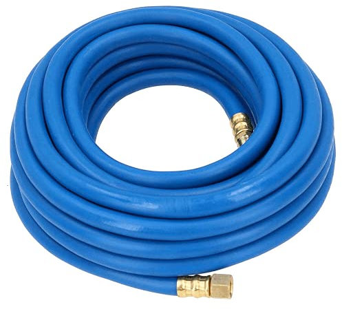 Unibos Air Hose - Polyurethane Recoil Compressor Line with Bend Restrictor - 1/4 BSP Ends, 20 Bar, 10m x 8mm, UK