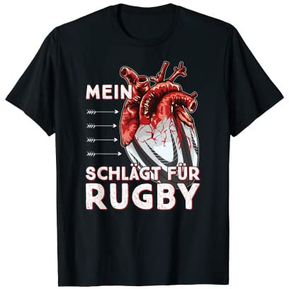 Rugby Herz Mein Herz Schlägt Für Rugby Lustiges Rugby Fan T-Shirt