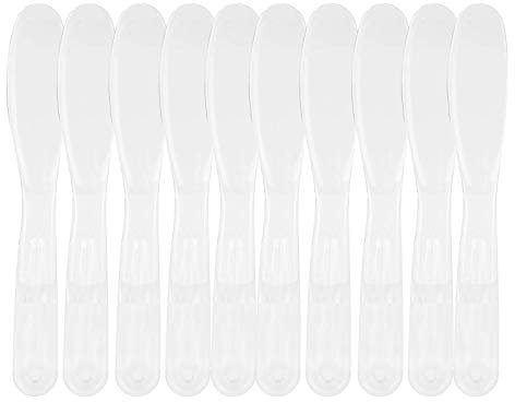 Sonew 10Pcs Plastic Spatula Set, Cosmetic Facial Mask Spoon Spatulas, Silicone DIY Plastic Makeup Face Mask Mixing Rods Skin Cares Tool