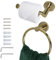 MEGAVOW 2 Stück Handtuchring und Toilettenpapierhalter Set - Wandmontage Edelstahl Badezimmer Zubehör Set, Gold