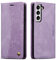 QLTYPRI Wallet Case for Samsung Galaxy S22, Vintage PU Leather Folio Case with Card Slots Kickstand Magnetic Closure Shockproof Flip Phone Cover for Samsung Galaxy S22 - Purple