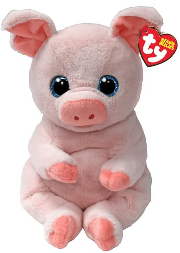 Ty Penelope Schwein Beanie Bellies Medium 24cm - Quetschbare Beanie Baby Weiche Pluschtiere - Sammelbares Kuscheliges Stofftier