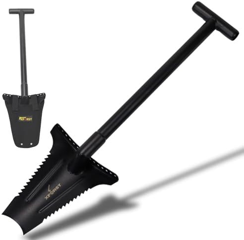 Xforst X-SZ1 - Pala robusta, ideale per giardinaggio e prospezione. 70 cm, 1,36 kg, lama trapezoidale affilata con denti laterali per giardinaggio, rimozione radici