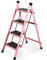 Step Ladder 2/3/4 Step, Folding Step Stool for 330lbs Capacity, Easy To Store Household Ladder for Home/Building Cleaning and Maintenance (4 steps,pink)