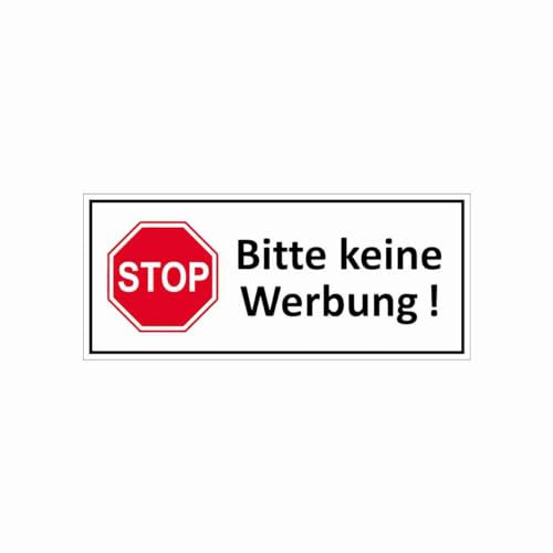 1x Aufkleber Stop Bitte keine Werbung! I Größe 7 x 3 cm I Gegen Reklame im Briefkasten I wetterfest I hochwertiger Digitaldruck I selbstklebend (70 x 30 mm)