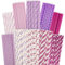 Gcardist Purple Paper Straws 100pcs Disposable Straws Bulk (10 Purple Pattern)