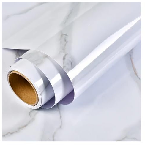 XUCZHAI Athenian White Marble Wallpaper Self-adhesive Vinyl Waterproof Oil-proof Kitchen Cabinet Decorative Film