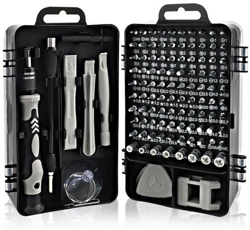 Kit Tournevis de précision, 115-en-1 pour réparer des montres, adapté pour ordinateurs, téléphones, laptops, PS5, Xbox, jouets et lunettes. Inclut Tournevis de précision et Mini tournevis.