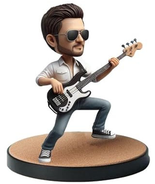 mydedor Individuelle Wackelkopf-Figur, individuelle Puppe, Musikinstrument, Spielpartner, benutzerdefinierter Wackelkopf, handgefertigter Wackelkopf, personalisierte Basis auf Ihrem Foto