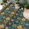 Mosaikfliesen Golden Peacock Blue Fliesenaufkleber PVC Hitzebeständig Klebefliesen Küche Bad Wasserdicht Tile Sticker Ölfest Selbstklebende Fliesen Badezimmer Küchenrückwand 20x20cm/20 Pcs