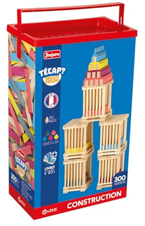 Jeujura - Tecap Color - 300 Pieces - Jeux de Construction- Jeu de planchettes - pour Faire Un Maximum de constructions - Laisser Libre Son Imagination - Manipulation - Créativité - 8313