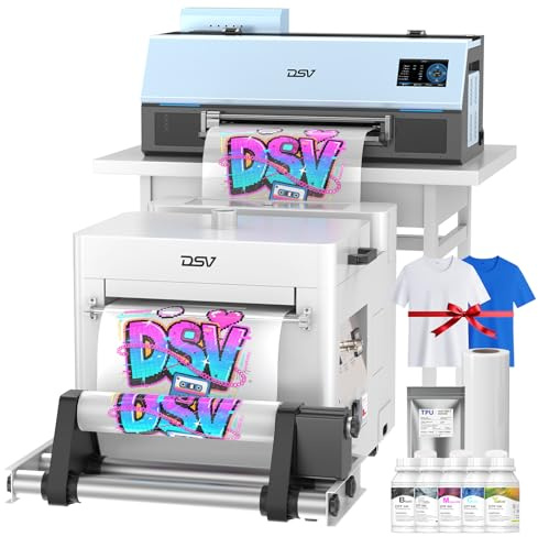 DSV A3 Plus XP600 DTF-Drucker, doppelte Druckgeschwindigkeit im Vergleich zu L1800, 4-Zoll-LED-Multifunktions-Touchscreen, integrierte weiße Zirkulation und automatische Reinigung (C13-Drucker +