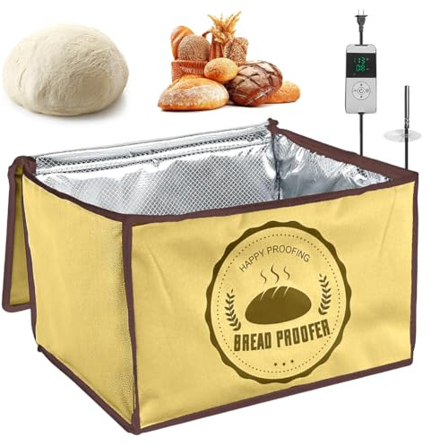 Zinueen Caja de fermentación para masa fermentada, caja de masa para pizza con tapa, plegable, 30 l, temperatura y temporizador, caja de masa para pizza con tapa, bandeja para masa de pan, yogur, vino