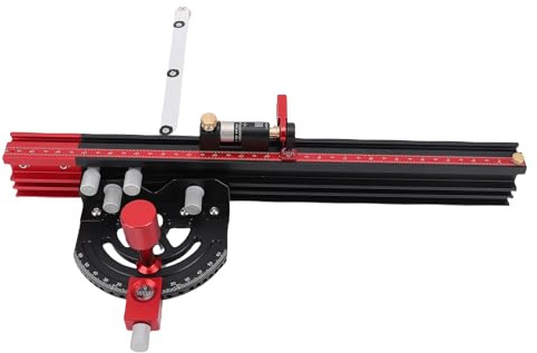 Yechiry Guide D'onglet de Scie à Table, 13 Butées D'angle Positif, Bloc de Support Réglable Fin, Clôture Extensible avec Verrouillage D'arrêt Stable