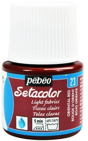 Pebeo Setacolor Flacon de peinture pour tissu 45 ml | Gamme de couleurs pour tissus clairs | Rouge oriental