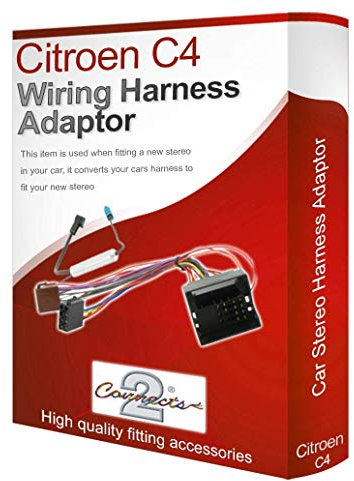 C4 radio stereo wiring harness adapter lead loom ISO converter + AERIAL