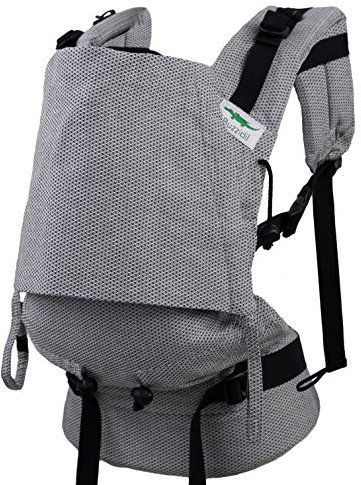 Buzzidil Babytrage Facette Monochrom - mitwachsende Bauchtrage, Rückentrage, Hüftsitz | XL | Tragesystem für Babys ab 8 Monaten - 4 Jahre | Fullbuckle Kindertrage mit Schließen ohne Binden