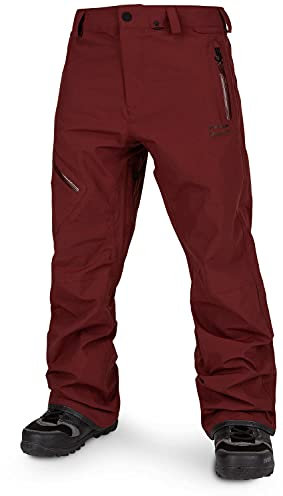 Volcom Herren Lo Gore-tex vorgeformte Schneehose, Verbranntes Rot, Large