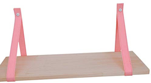 Backbayia Blumentopfhalter, Wandregal, schwimmend, aus Holz, Blumenständer (Rosa)