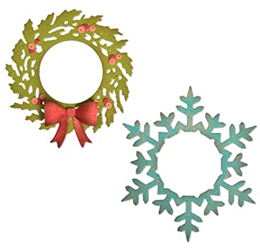 Sizzix Thinlits Die Set 664210, Wreathe & Snowflake by Tim Holtz, 5 Pack, Multi Colour, One Size