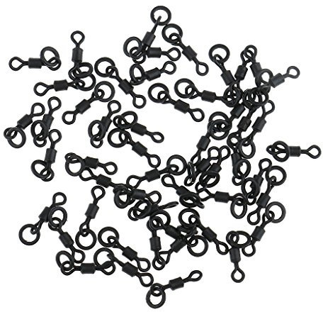 SM SunniMix 50 Stücke Karpfenangeln Micro Haken Ring Stecker Rigs, S